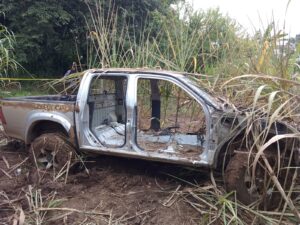 Encuentran carro del gobierno desvalijado en La Concepción de Santiago.